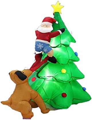 PIFUDE Father Christmas Надуваема Коледно дърво, 8 фута Коледно Осветление Външно осветление Вечерта на Нова година Коледна украса (Цвят: