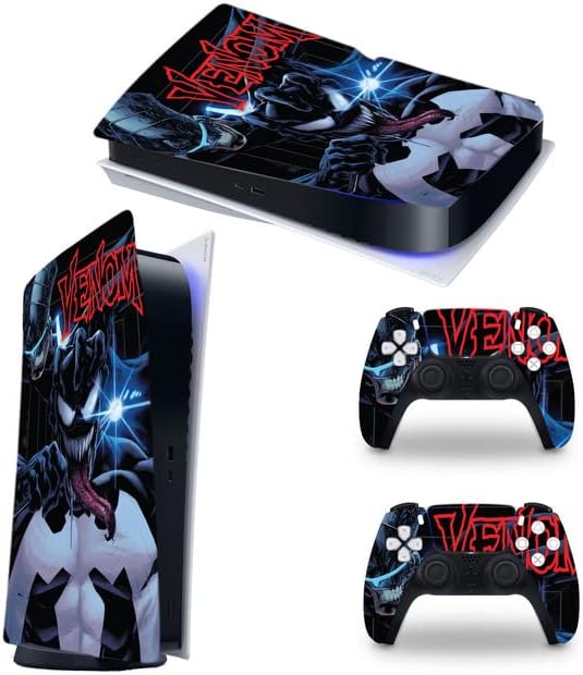 Black Spider-PS5 Skin Disc Edition Аксесоари за конзола и контролер, капаци кожи за Playstation 5 (подходящи само за версията