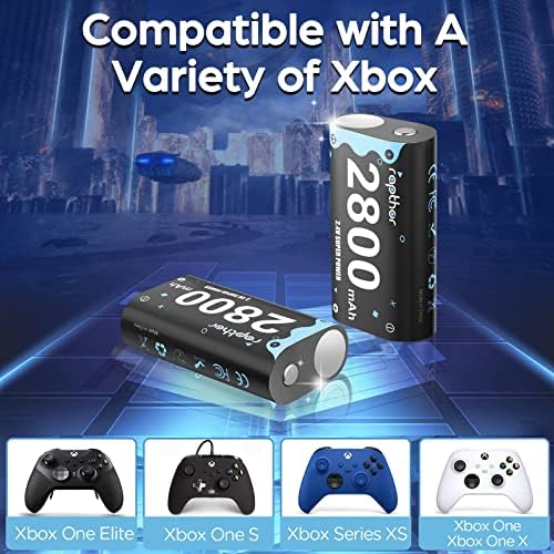 Rapthor 2800mAh Xbox One Акумулаторна батерия 2,4 V Ni-MH с ниско саморазрядом за Xbox One/Xbox One S/Xbox One X/Xbox One Elite/Xbox
