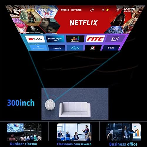 Проектор 4K поддръжка 5G WiFi и Bluetooth, Android TV-проектор с поддръжка на 1080P Full HD, 4K, Проектор за употреба на открито, на
