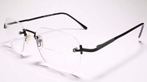 Мъжки Реколта Очила За четене С Бифокальными Лещи Без Квадратни Рамки 2.75 - MODEL1424
