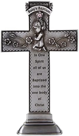 Кръст за Кръщение Needzo за малки момичета, Подарък за Кръщене Кръщелник с Выгравированной Вдъхновяващи Цитат, Религиозен спомен