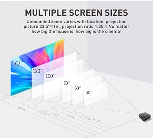 Мини проектор JAHH 4K DLP Android 9.0 Поддържа Мини-видео проектор за мобилен телефон с батерия (цвят: E)