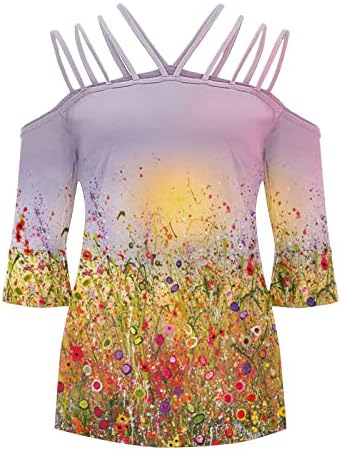 Ежедневна Блуза-Тениска за Момичета, Есента и Летни Дрехи с Къс ръкав 2023, Модни Памучен Блуза с кръгло деколте и Шарките 0H 0H