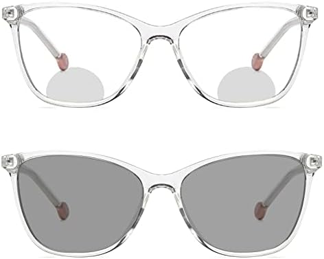 mincl Преходни Фотохромичните Бифокални Очила За Четене В Прозрачни Рамки За Мъже И Жени, Квадратни Слънчеви Очила За Четене