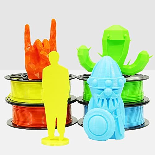 Конци за 3D-принтер OEM MIKA3D 3D PLA 4 в 1 опаковка: жълто, оранжево, лаймово-зелена, небето-синьо, 4 ярки цвята в опаковки, всяка
