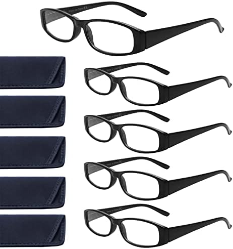 BONCAMOR 5 Опаковки Очила за четене, Блокиране на Синята светлина, за Жени, Мода Пролет-Очила за четене на панти, защита от uv/отблясъци