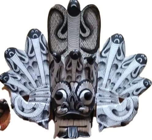 Традиционната шриланкска Маска на Демон Кобра | Дървена Маска ръчна изработка на Шри Ланка | Украса за дома или Стенен