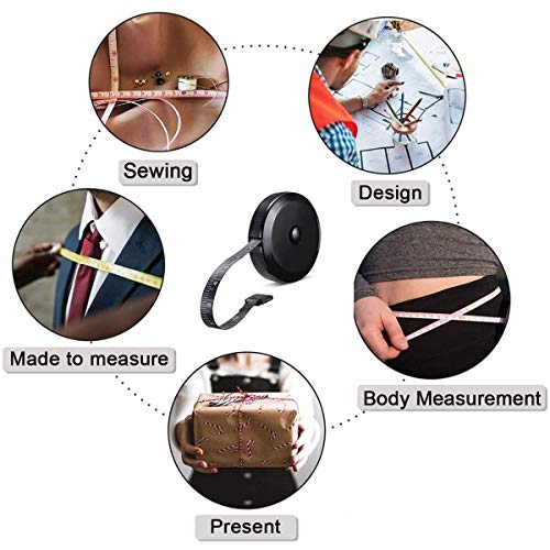 GJLGSZC Рулетка За измерване на тъкани за облекло и шивашки, Двустранен Сгъваем Измерване на Лента 60 /150 см., Мека Измерване на Лента за