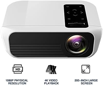 Проектор LDCHNH Full 1080p, 4k 5000 Лумена Cinema Proyector в прожектор, който е Съвместим с USB, AV, с подарък (Размер: базова