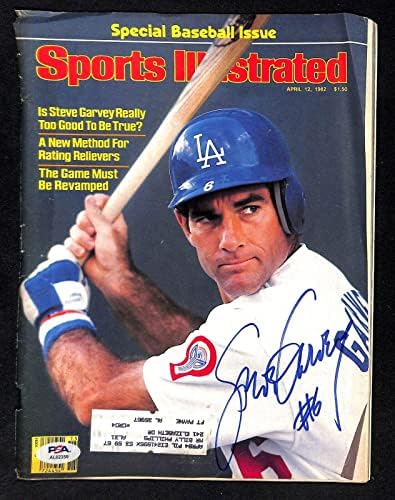Стив Гарви подписа договор с LA Dodgers 1982 Sports Illustrated Magazine PSA / DNA - Списания MLB с автограф