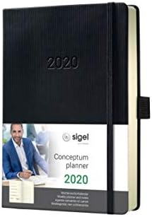 Седмичен дневник и бележки SIGEL C2015 2020, прибл. A6, Черен, с меки корици - Conceptum