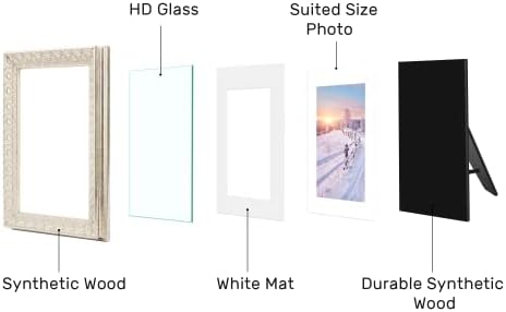 Рамка MEIGIX Home 8x10 със стъклена повърхност с висока разделителна способност, матирана рамка под едно дърво, за показване