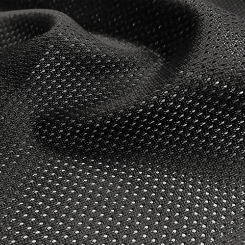 Нови тъкани Daily Brylee Черно Трико от полиестер с микро-мрежи, Спортен Трикотаж с мрежа от The Yard - 10186 Проба /Извадка
