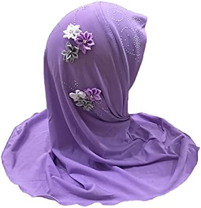Прекрасен е мюсюлманин. → за момичета с Цветя, Анти-UV, Ислямската забрадка за 2-6 години