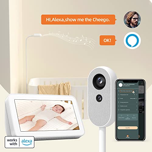 Умен следи бебето Cheego и подова поставка HD-Камера и аудио, двупосочен разговор, нощна светлина и нощно виждане, влажност и температурата