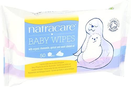 Бебешки кърпички Natracare от органичен памук, 50 броя (опаковка от 4 броя)