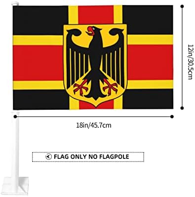 Немски Ези Кола Флаг 12 х 18 инча Прозорец Скоба Банер Автомобил Подвесное За Външно Украса