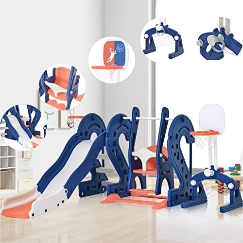 Комплект за малки деца Ceetocee с пързалка и люлки 6 в 1, Детски игри, определени за скално Катерене на детска площадка