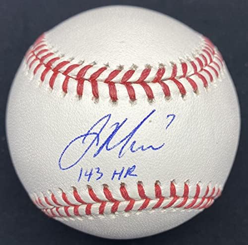 Джо Mauer 143 часа Подписан бейзболен JSA - Бейзболни топки С Автографи