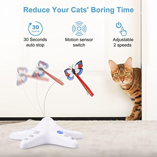 Интерактивна Играчка за котки NPET, Автоматични Играчки за котки с въртене на 360 Градуса за котки в затворени Помещения, Електронни Играчки
