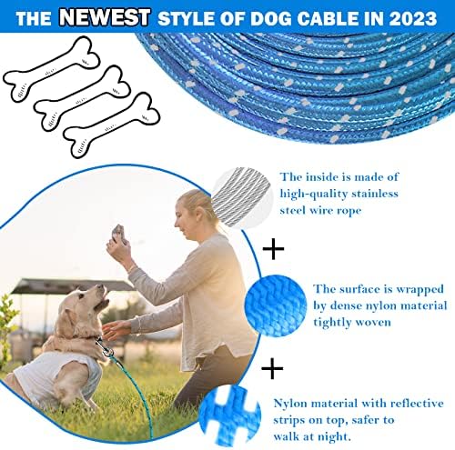 VIVBOO Кабел за свързване на кучета от 10 фута/15 фута/20 фута /30 метра Кабел за джогинг кучета за тренировки с Превръщането кука