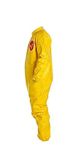 Еднократна Химически устойчив гащеризон DuPont Tychem 2000 с Еластична белезници и извити шевове, жълто, 6X-Голям размер, 12 опаковки