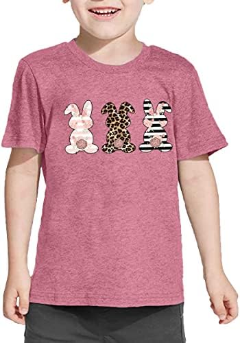 LAZYCHILD/ Великденски Ризи За Малки Момчета И Момичета, Детска Тениска със Заек, Сладка Тениска с Леопардовыми Зайци, Великден Тениска