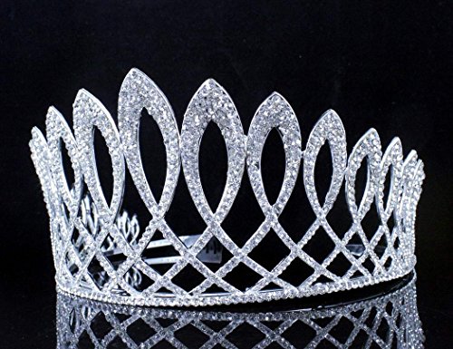 Елегантна Диадема От Прозрачен Австрийския Кристал С Кристали Със Странични Гребени За Коса Crown Принцеса На Бала На Кралицата