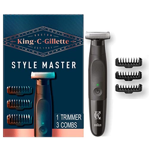 Машинка за оформяне на брада King C. Gillette за мъжете, включва 1 Безжична Машинка за подстригване Style Master с едно острие на 4D