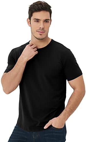 Мъжки Ултра Мека Бамбук тениска netdraw с Извито Подолом, Лека Охлаждаща Ежедневни Базова Тениска с Дълъг / Къс ръкав