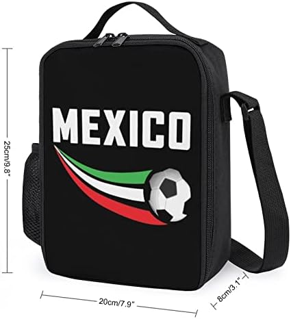 Футболна Изолирано Чанта за Обяд с Мексиканския Флаг, Запечатани Чанта-Хладилник с Регулируем пагон