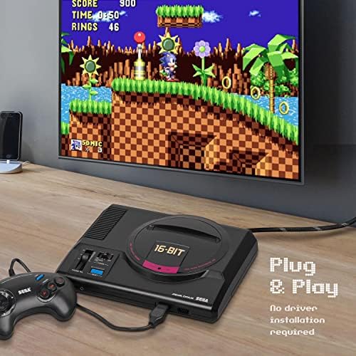 Кабел-адаптер TNP Sega Genesis RGB/RGBs, съвместим с игрови конзоли Sega Genesis 1 или Sega Mega Drive 1 за монитори с
