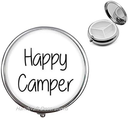Кутия за хапчета Happy Camper-Калъф за хапчета Happy Camper-Декорации Happy Camper-Подаръци-Кутия за хапчета за най-добър приятел-Проста