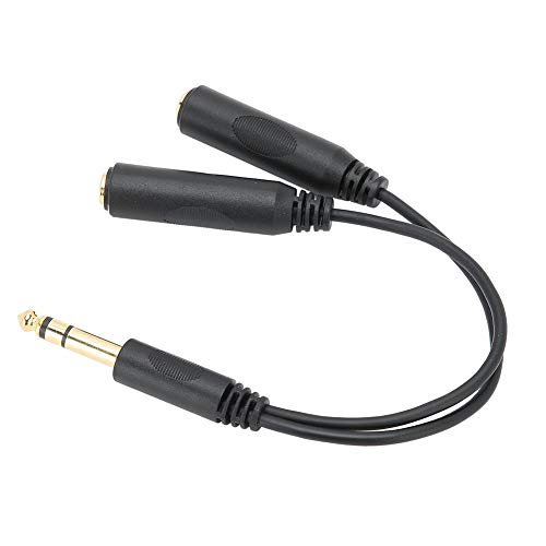 аудио кабел 25 см 6,35 мм, от мъжа към жената, Преносим аудио кабел Един, двама, от 6,35 мм до 6,35 мм за микрофон, Удлинительный кабел