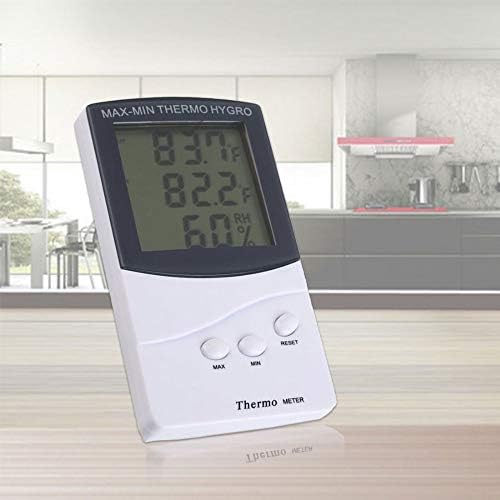 Дигитален Термометър RENSLAT Вътрешен Външен Термометър, Влагомер Цифров LCD Дисплей Макс-Мин Термо-Влагомер за Измерване