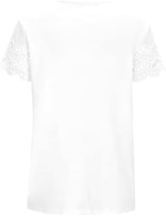 Горната Риза за Жени, Лятна Есенна Дрехи с Къс Ръкав, Памучен Основна Блуза за Обяд с Кръгло Деколте 8C 8C