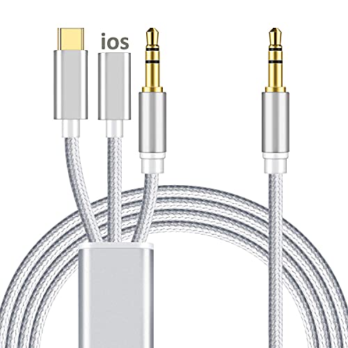 Авто Aux кабел 3 в 1, аудио кабел за слушалки Azddur 3 в 1, Автомобилни стерео Aux кабел, съвместим с Google Pixel 5 / 3XL,