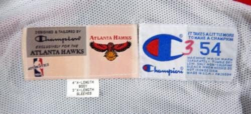 1998-99 Атланта Хоукс Шаммонд Уилямс №3, Издаден на играта, Черно яке за загряване 54 3 - Употребяван в НБА