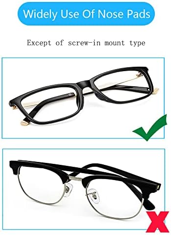 Празнични Носа облицовка за точки, 5 Двойки Щипки за нос за очила D-тип, Меки Силиконови Носа облицовка с въздушна камера за очила (черно