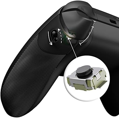 Гумирани Странични Направляващи Ръкохватки eXtremeRate Флексор Clicky с предпазител на спусъка контролера на Xbox серия X & S, Черни
