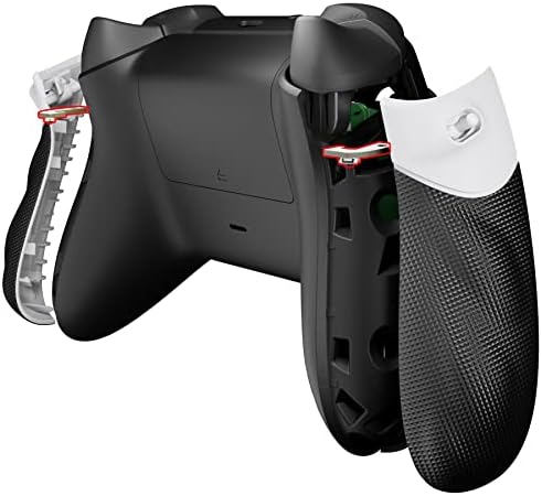 Гумирани Странични Направляващи Ръкохватки eXtremeRate Флексор Clicky с предпазител на спусъка контролера на Xbox серия X & S, Бели