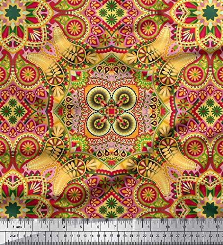Памучен плат от джърси Soimoi, декоративна тъкан с шарени Вратовръзки и мандали, ширина 58 см