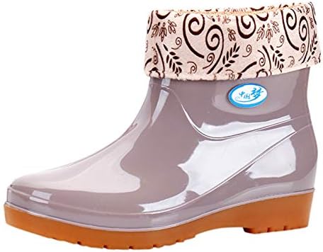 Непромокаеми дамски ботуши до средата на прасците, женски непромокаеми обувки с неплъзгащи подметки, водоустойчив и модерен модел