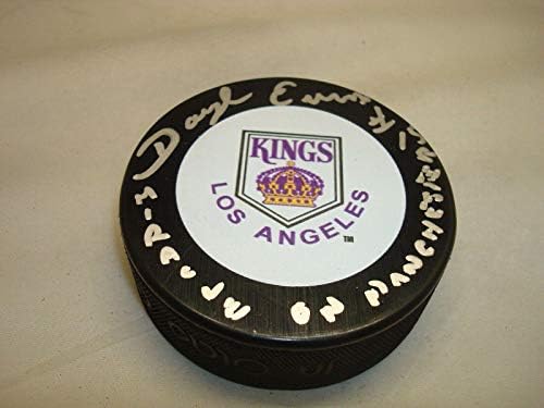 Карл Еванс подписа чудо хокей на шайби на Лос Анджелис Кингс В Манчестър Авто 1А - за Миене на НХЛ с автограф