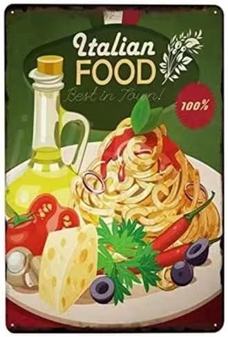Италианската Храна Ретро Метална Лидице Знак Италианската Храна Е Най-Добрата В Града Забавен Плакат Food Truck Ресторант