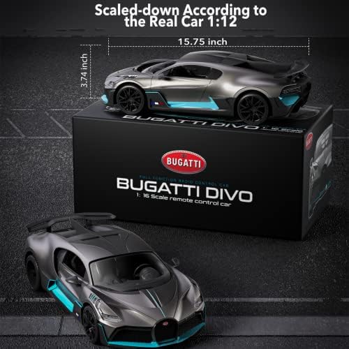 MIEBELY Кола с дистанционно управление, Bugatti Divo 1/12 Мащаб, Радио-управляеми Коли 12 км/ч, 2.4 Ghz Оригиналният Модел на Колата от