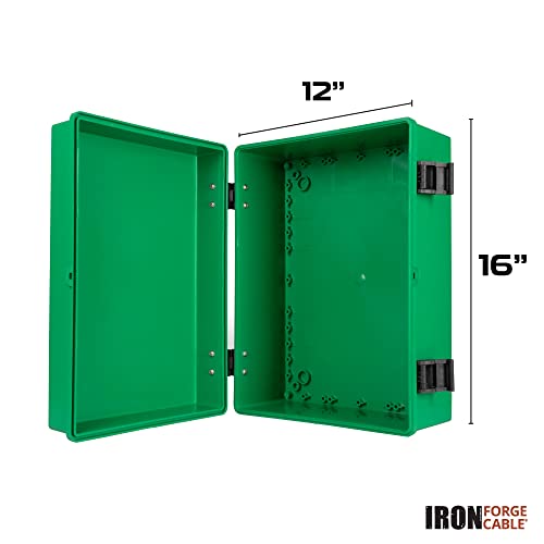 Външна Електро Разпределителните кутия - 16 x 12 Зелен Прахоустойчив, Водоустойчив Пластмасов Универсален Здрав Окачени Дизайн на