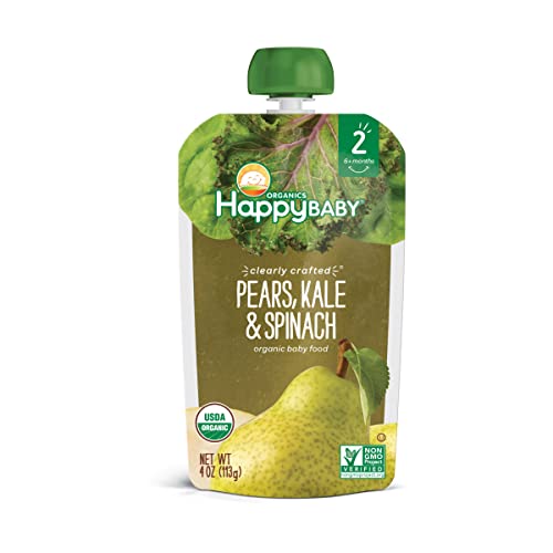 Органична Бебешка храна Happy Baby Pears със зеле и Спанак, Пакетче на 4 грама