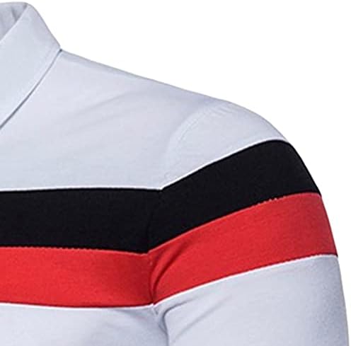 DGHM-JLMY Мъжки Зашити с Модерна Риза с къси ръкави, с къси ръкави, Памучен Риза в цвят Блок, Лятна Ежедневни Фланелка за голф С яка